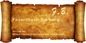 Feierstein Barbara névjegykártya